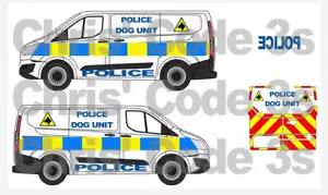 Code 3 Adhesive Vinyl Decals Suit 1/43 1/50 Transit Custom - Police Dog Unit - Picture 1 of 1