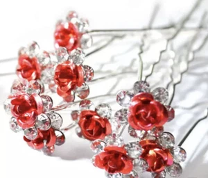 Braut Rose Blume Strass Braut Haarnadeln - Bild 1 von 27