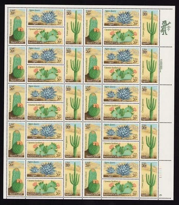 1981 US SC 1942-1945 20c Desert Plants Cactus Cacti - Full Sheet of 40 - MNH - Image 1 of 2