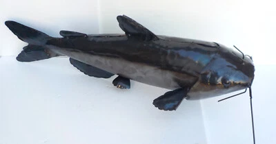ESCULTURA BAGRE ARTE METAL 34" LARGO ANIMAL FIGURA PEZ Foto 1 de 4