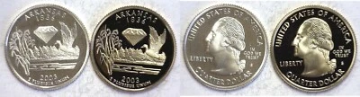 2003-S Arkansas Statehood Quarter Silver & Clad Proofs 2 Coin Set - Image 1 of 3