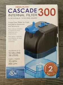 Penn-Plax Cascade 300 Submersible Aquarium Filter Cleans Up to 10 Gallon Fish - Picture 1 of 4