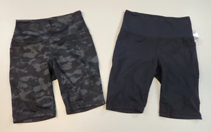 DANSKIN Women's Black Gray Camo 2 Pack Bike Shorts Size Small S NWT - Picture 1 of 3