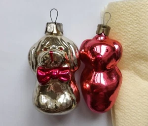 2 Vintage Soviet Christmas ornaments CUTE DIFFERENT PUPPIES DOGS # 19 - Picture 1 of 3