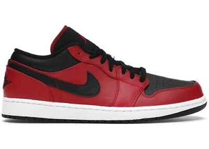AUTHENTIC NIKE AIR JORDAN 1 Low 'Reverse Bred' Red Black 553558 605 Men size - Picture 1 of 11