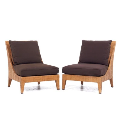 Jacques Garcia para McGuire Mid Century Sillones Tejidos de Rafia - Par Foto 1 de 4