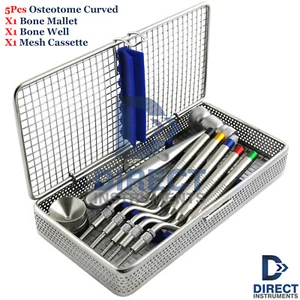 Dental Sinus Lift Osteotom abgewinkelte konkave Implantat chirurgische Met Hammer Kassette - Bild 1 von 10