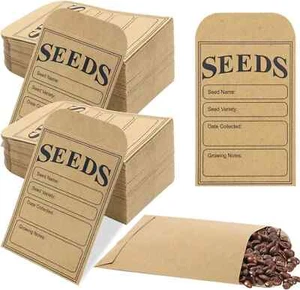 200 Pieces Seed Saving Envelopes 3.2x4.8 Inch Seed Packets Envelopes Sealin - Picture 1 of 2