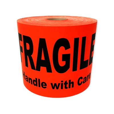 4x6 Fragile Handle with Care Labels Red Shipping Pallet Stickers 2 RLS of 200 EA - Image 1 of 3