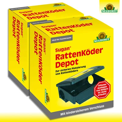 Neudorff 2x Sugan® RattenKöder Depot Bekämpfung Schuppen Keller Garage Haus Dach - Bild 1 von 3