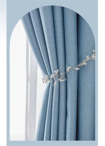 122inches Height Luxury 370GRAM/m² Living Room Soild Color WIndow Curtains - Picture 1 of 16