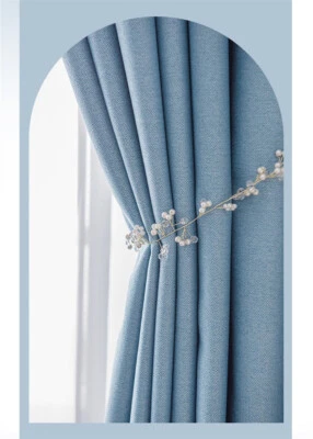 122inches Height Luxury 370GRAM/m² Living Room Soild Color WIndow Curtains - Image 1 of 4