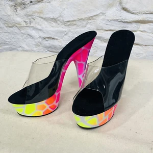 Ellie 6" Rainbow Peep Toe Ankle Strap Heels Adult Women Shoes 609 Giraffe - Picture 1 of 9