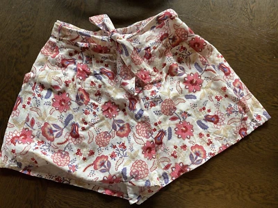 Tigerlily Flare Boho Gypsy Linen Blend Women Shorts Pink Floral Sash T305385 AU8 - Image 1 of 4