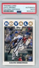 2008 Topps Zack Greinke Auto PSA Signed Card Slabbed Kansas City Royals MLB