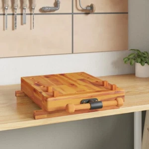 Werkbankplatte mit Schraubstock 52x44x9,5 cm Massivholz Akazie - Bild 1 von 8
