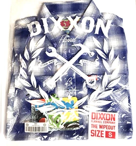 Dixxon Flannel The Wipeout Womens SMALL Shirt Plaid Surf Skate Beach Blue White - Picture 1 of 5