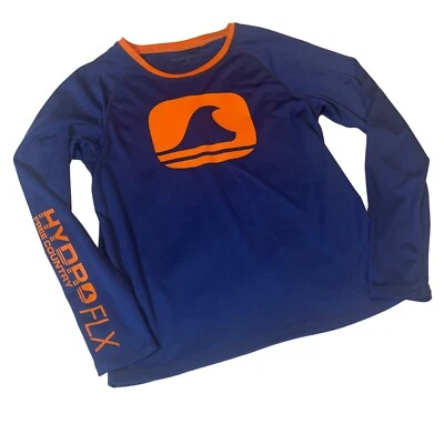 Camisa Manga Larga Free Country Hydro FLX - Azul/Naranja Niños Jóvenes M Foto 1 de 4