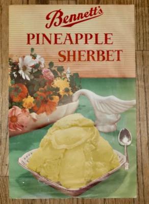 Cartel publicitario vintage de Bennett's Pineapple Sherbert Foto 1 de 4