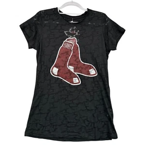 Majestic Black Boston Red Sox MLB Short Sleeves Burnout Graphic T-shirt Size XL - Picture 1 of 7