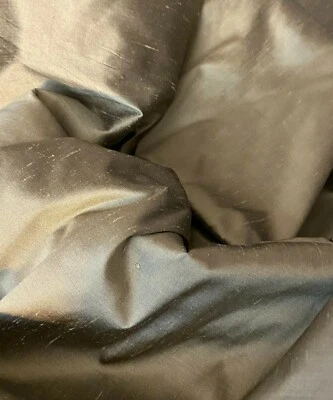 100% dupioni SILK FQ warm Golden KHAKI low to med slubs smoother texture 18x22 - Image 1 of 2