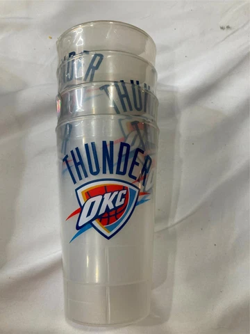 4) OKC THUNDER PLASTIC GLASSES  WHIRLEY  OKLAHOMA CITY  NBA   NEW Cover