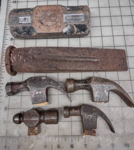 6pc Hammer Head Lot 9lb Sledgehammer, 6lb Splitting Wedge, Claw,  Ball Peen  - Picture 1 of 19