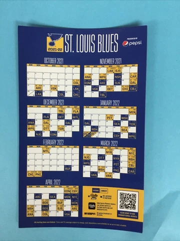 St. Louis Blues 2021-2022 Magnet Schedule Cover