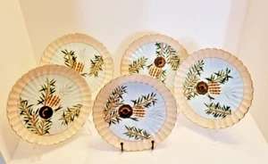 MARX & GUTHERZ CARLSBAD DESSERT PLATES, SET OF 5, WINTER PATTERN, 7 3/4" - Picture 1 of 7