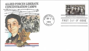 Las Fuerzas Aliadas liberan campos del Holocausto Segunda Guerra Mundial EE. UU. FDC 1995 - Imagen 1 de 1