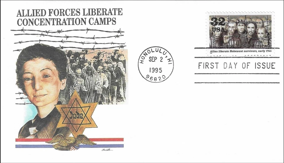 Allied Forces Liberate Holocaust Camps World War II USA FDC Cachet 1995 - Image 1 of 1
