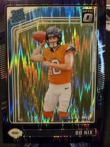 Bo Nix 2024 Donruss Optic Rated Rookie RC Purple Shock #209 š„ - Picture 1 of 2