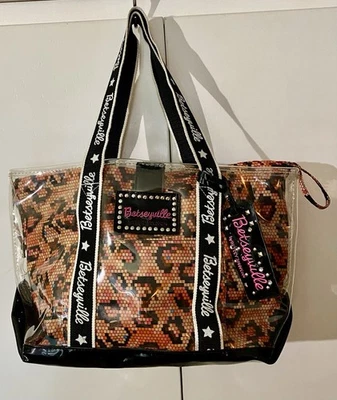 Bolso de Mano Betseyville Betsey Johnson Transparente con Cordón Estampado Leopardo Desmontable Foto 1 de 4