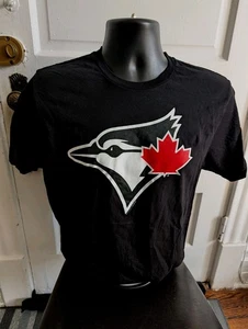 Camiseta Toronto Blue Jays Black & White & Red Maple Leaf MLB Bulletin Talla M - Imagen 1 de 4
