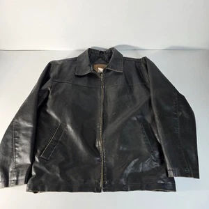 Vintage Herren Bomber ARIZONA braune Lederjacke gefüttert, Reißverschluss, Large - Bild 1 von 12
