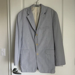 Vintage J Crew Herren Seersucker Blazer Sport Mantel 42 L gestreift Coastal Classic Preppy - Bild 1 von 20