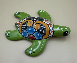 Vintage Mexikanische MEERESSCHILDKRÖTE handbemalte Figur Volkskunst Keramik Mexiko - Bild 1 von 2