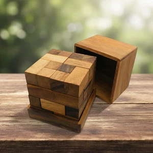 Brain Storm Cube - Wooden Brainteaser Puzzle - Picture 1 of 4