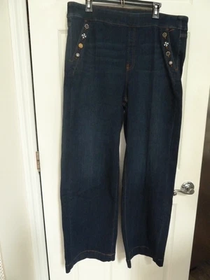 Pantalones de mezclilla CHICO'S talla 3=16R, XL de pierna ancha Morgana Indigo Boho nuevos con etiquetas Foto 1 de 4