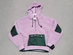 Champion Hoodie Damen Medium Lila Sherpa Fleece Urban Outfitters Pullover - Bild 1 von 12