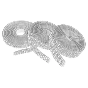 3 rollos de tiras adhesivas autoadhesivas de diamantes de imitación para cinta de ropa - Imagen 1 de 12