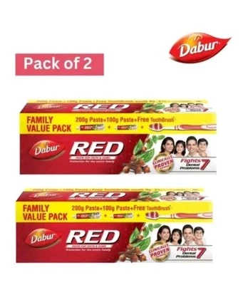 2X 300g DABUR RED HERBAL TOOTHPASTE 2 X PACK OF 300g. EACH, UK 🇬🇧 SELLER
