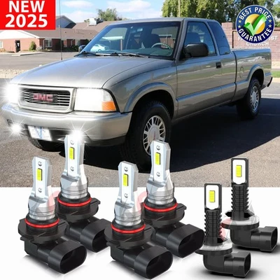 For GMC Sonoma 2000-2004 6pcs LED Headlights High-Low + Fog Light Bulbs 6000K Foto 1 de 4