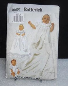 Butterick #6609 Pattern Christening Gown  Jumpsuit and Bonnet uncut/ff NB-M - Picture 1 of 2