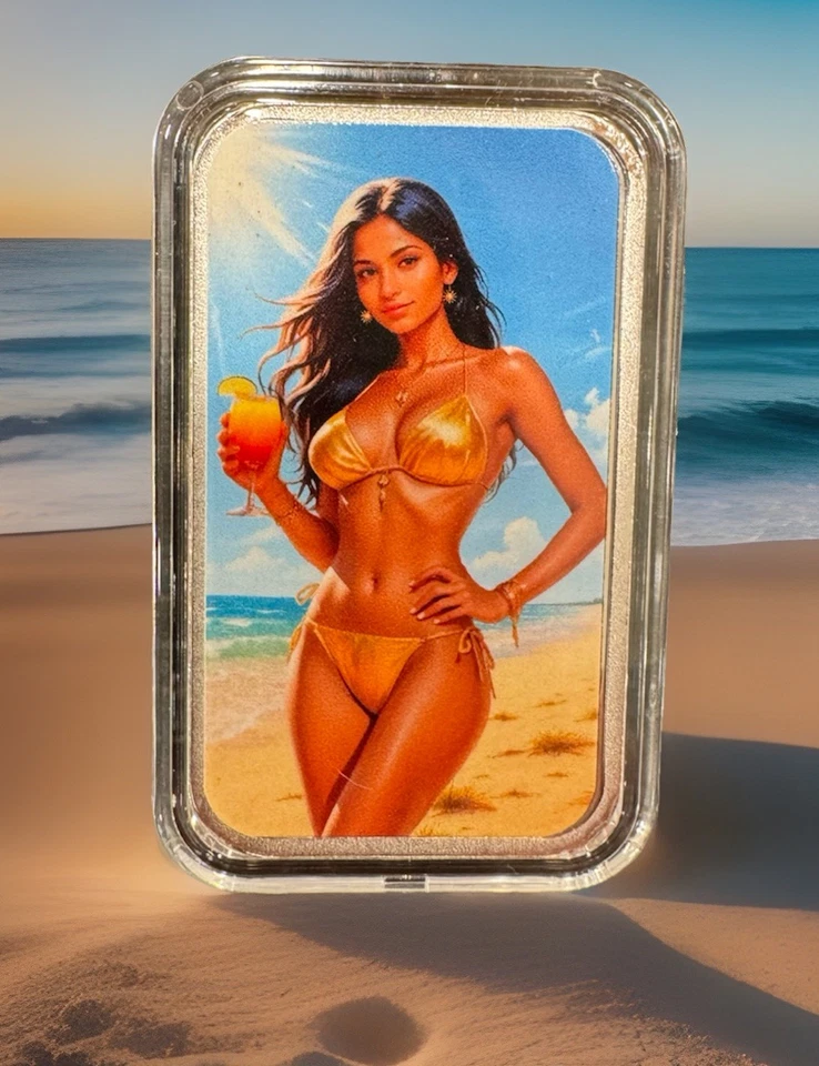 Barra de plata Bullion Baddies 1 oz - Nueva edición especial 8 - Sunny Sienna Foto 1 de 4