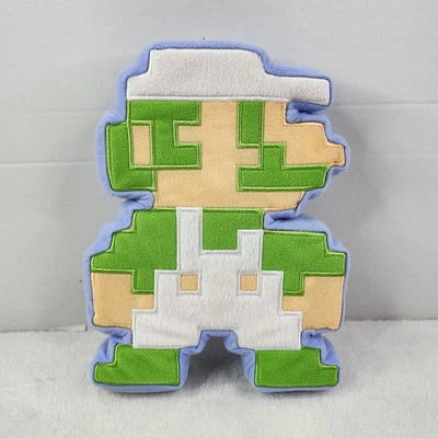 Super Mario 8 Bit LUIGI Plush Toy 9" World Of Nintendo 2015 Jakks Pacific - Image 1 of 4