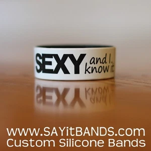 3 SEXY AND I KNOW IT Bracelet LMFAO Big 1 Inch Wristband 18 Colors Available 1" - Picture 1 of 11
