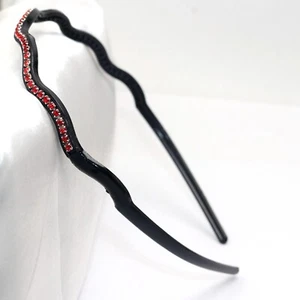 5pcs Bling Crystal Rhinestone Slim Thin Wave Shape Headband Thin Hair Hoops 6mm - Picture 1 of 12