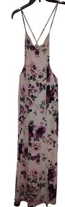 WINDSOR Women Jrs Halter Sun Dress Stretch Open Back Strappy Floral size M 7/9 - Picture 1 of 8