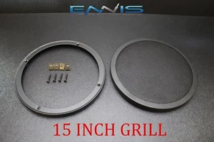 (1) 15 INCH STEEL SPEAKER SUB SUBWOOFER GRILL FINE MESH W/ CLIPS SCREWS GT-15 - Picture 1 of 4